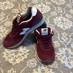 Like New: New Balance 515HG3 Burgundy and White Sneakers